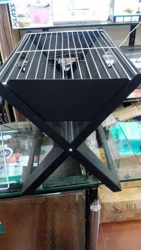 Black Steel BBQ Portable & Foldable Charcoal Barbecue Grill