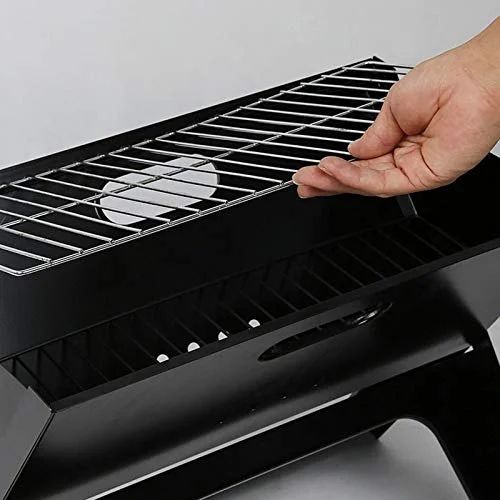 Black Steel BBQ Portable & Foldable Charcoal Barbecue Grill
