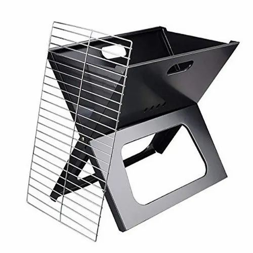 Black Steel BBQ Portable & Foldable Charcoal Barbecue Grill